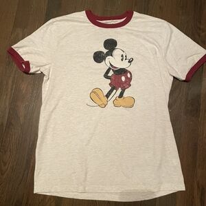 Disney Mickey Mouse Cream and Burgundy tshirt